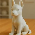 Mô hình chú chó ngồi (Sitting Dog) in 3D trang trí đẹp mắt - Thumbnail 1