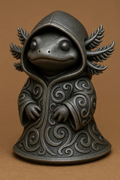 Mô hình 3D Axolotl mặc áo choàng cực dễ thương để trang trí - Image 1