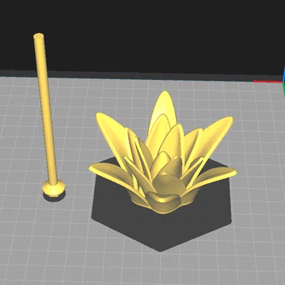 Mô hình 3D bông hoa kèm cành trang trí để bàn cực đẹp