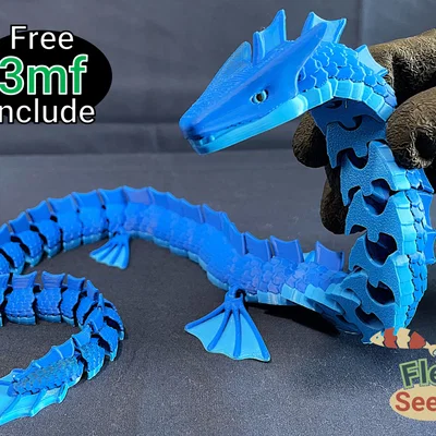 Flexi Water Dragon (Mẫu in Print-in-place)