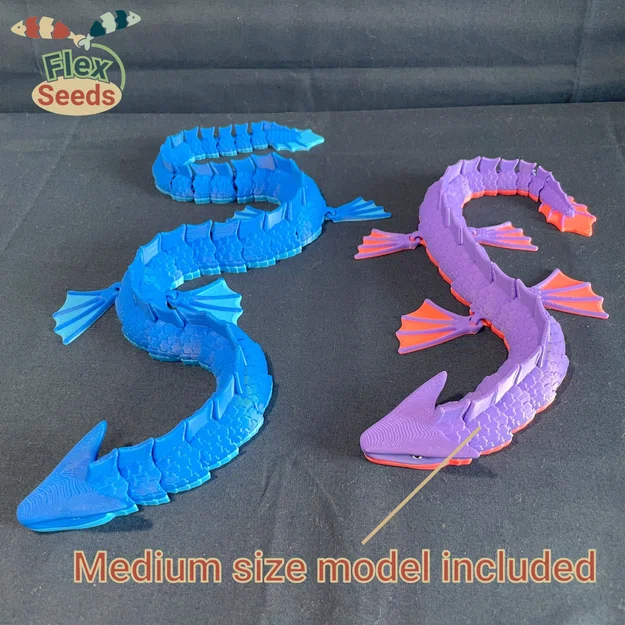 Flexi Water Dragon (Mẫu in Print-in-place) - Image 2