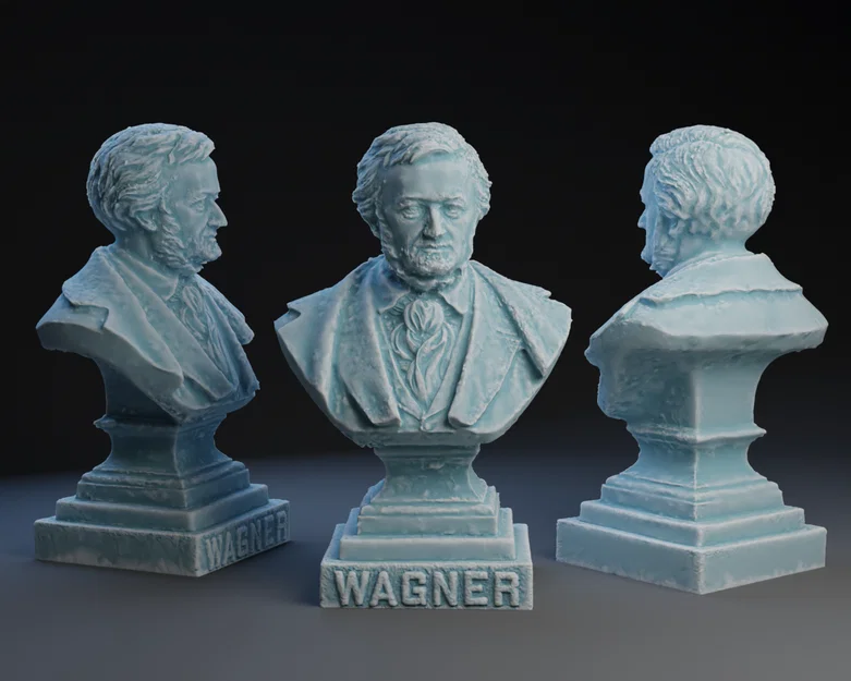 Mô hình 3D tượng bán thân nhà soạn nhạc Richard Wagner đầy nghệ thuật - Image 1