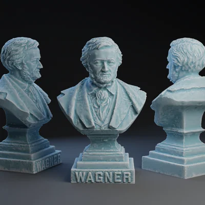 Mô hình 3D tượng bán thân nhà soạn nhạc Richard Wagner đầy nghệ thuật