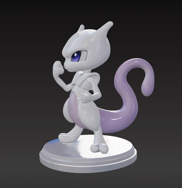 Mô hình 3D Mewtwo Chibi - Đồ chơi Pokémon siêu đáng yêu cho tín đồ in 3D - Image 1
