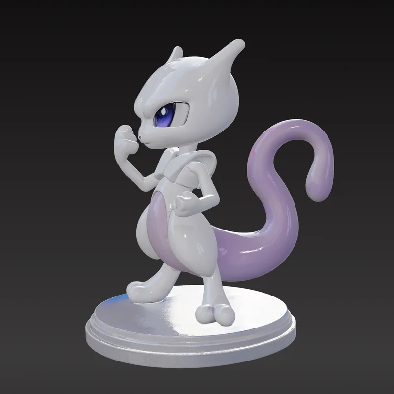 Mô hình 3D Mewtwo Chibi - Đồ chơi Pokémon siêu đáng yêu cho tín đồ in 3D