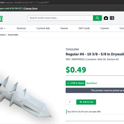 Vít nở thạch cao cải tiến (Better Drywall Anchor)