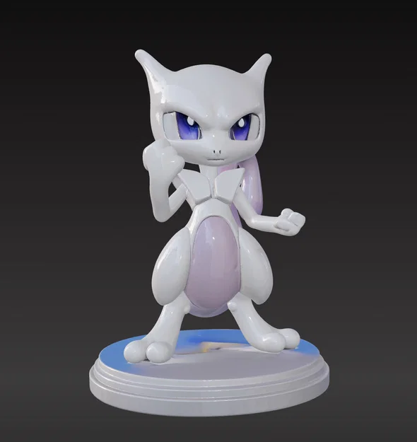 Mô hình 3D Mewtwo Chibi - Đồ chơi Pokémon siêu đáng yêu cho tín đồ in 3D - Image 2
