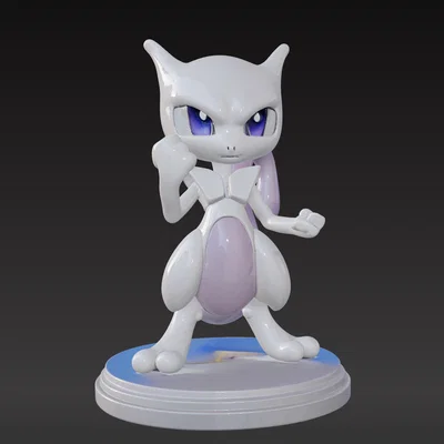 Mô hình 3D Mewtwo Chibi - Đồ chơi Pokémon siêu đáng yêu cho tín đồ in 3D