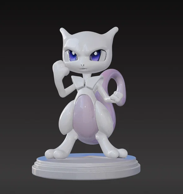 Mô hình 3D Mewtwo Chibi - Đồ chơi Pokémon siêu đáng yêu cho tín đồ in 3D - Image 3