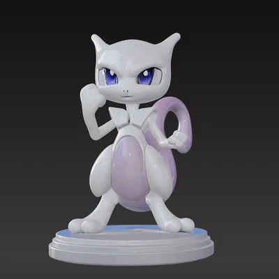 Mô hình 3D Mewtwo Chibi - Đồ chơi Pokémon siêu đáng yêu cho tín đồ in 3D
