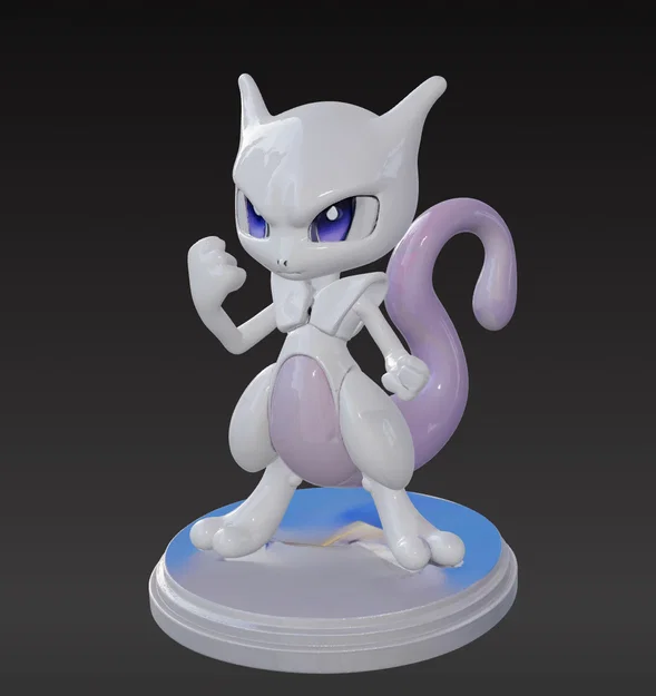 Mô hình 3D Mewtwo Chibi - Đồ chơi Pokémon siêu đáng yêu cho tín đồ in 3D - Image 4