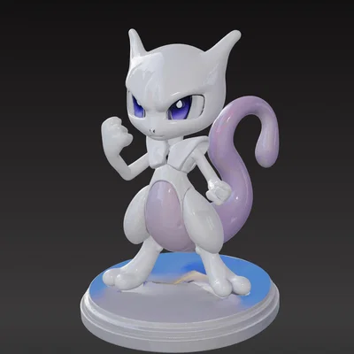 Mô hình 3D Mewtwo Chibi - Đồ chơi Pokémon siêu đáng yêu cho tín đồ in 3D