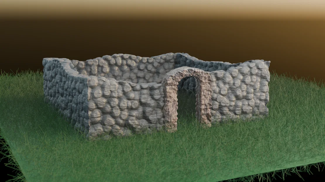 Mô hình địa hình tường thành đổ nát cho bàn chơi Wargame 28mm - Image 1