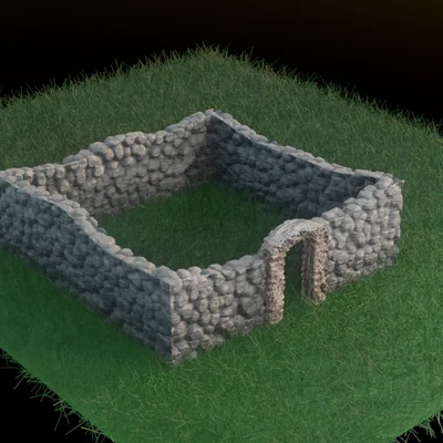 Mô hình địa hình tường thành đổ nát cho bàn chơi Wargame 28mm