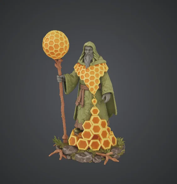 Honeycomb Druid Wizard – Pháp sư thiên nhiên với gậy phép tổ ong - Image 1