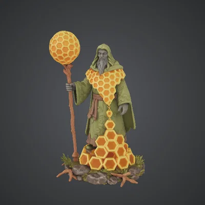 Honeycomb Druid Wizard – Pháp sư thiên nhiên với gậy phép tổ ong