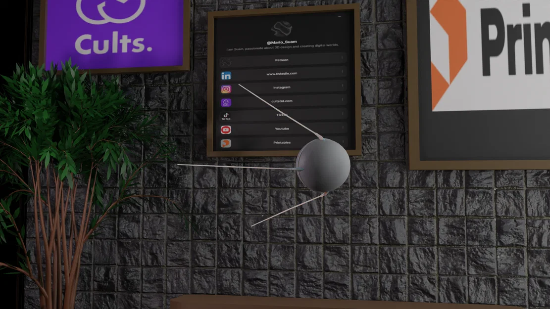 Sputnik-1 – Mô hình 3D vệ tinh nhân tạo đầu tiên - Image 3