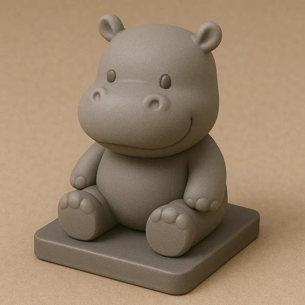 Mô hình 3D chú hà mã nhỏ Cute lil' Hippo trang trí bàn làm việc - Image 1