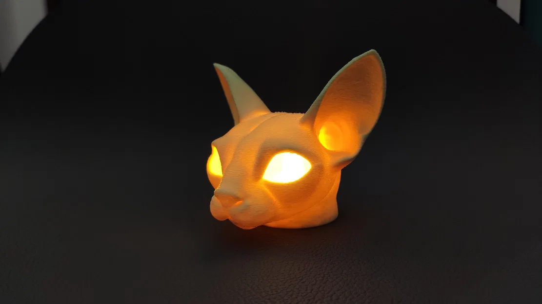 Mèo Sphynx - Đế nến LED tealight - Image 1
