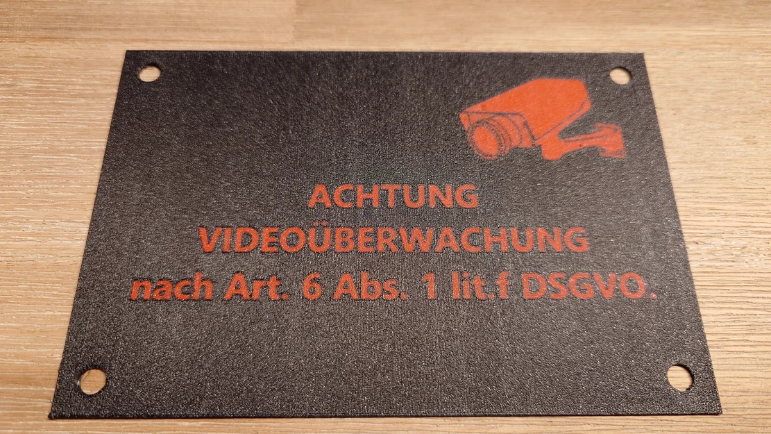 Bảng cảnh báo khu vực có giám sát an ninh 3D (15x10cm) - Image 1