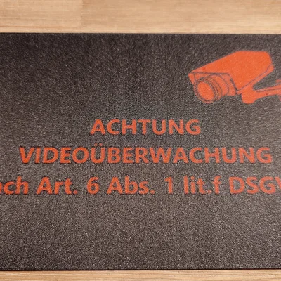 Bảng cảnh báo khu vực có giám sát an ninh 3D (15x10cm)