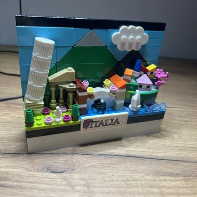 Ngàm treo tường 3D cho bộ Lego Italy Postcard trên bảng Skadis