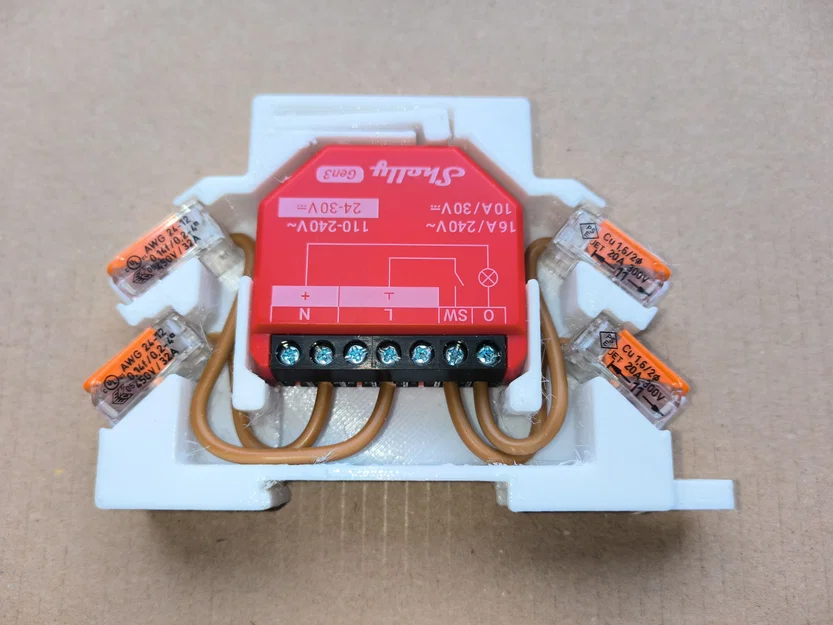Giá đỡ Shelly DIN gắn Wago 221 bản mỏng - Image 1