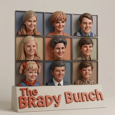 Mô hình 3D The Brady Bunch 1969 trang trí để bàn cực độc đáo