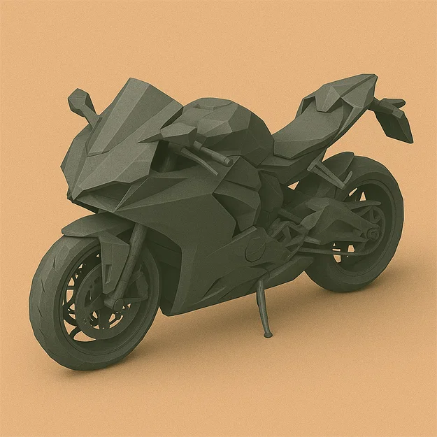 Mô hình xe mô tô Ducati Panigale V4 Low Poly độc đáo cho máy in 3D - Image 1
