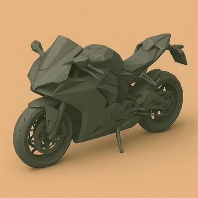 Mô hình xe mô tô Ducati Panigale V4 Low Poly độc đáo cho máy in 3D