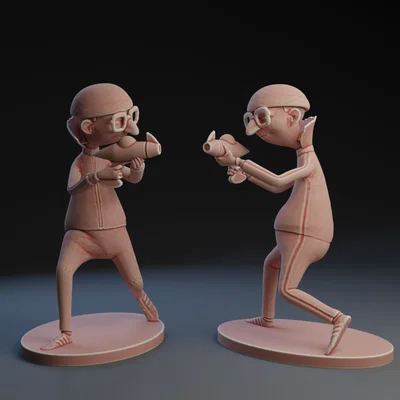 Mô hình 3D Vector cầm súng Piranha từ phim Despicable Me