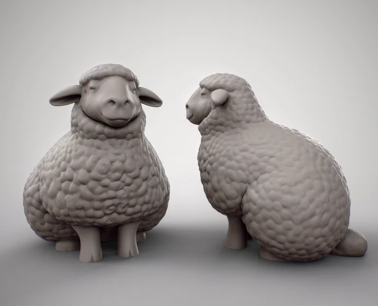 Mô hình chú cừu (sheep) đáng yêu trang trí lễ Phục sinh bằng in 3D - Image 1