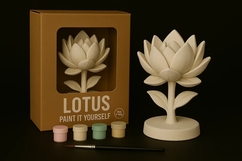 Hoa Sen – Mô Hình Tự Tô Màu (Lotus – Paint-It-Yourself) - Image 1