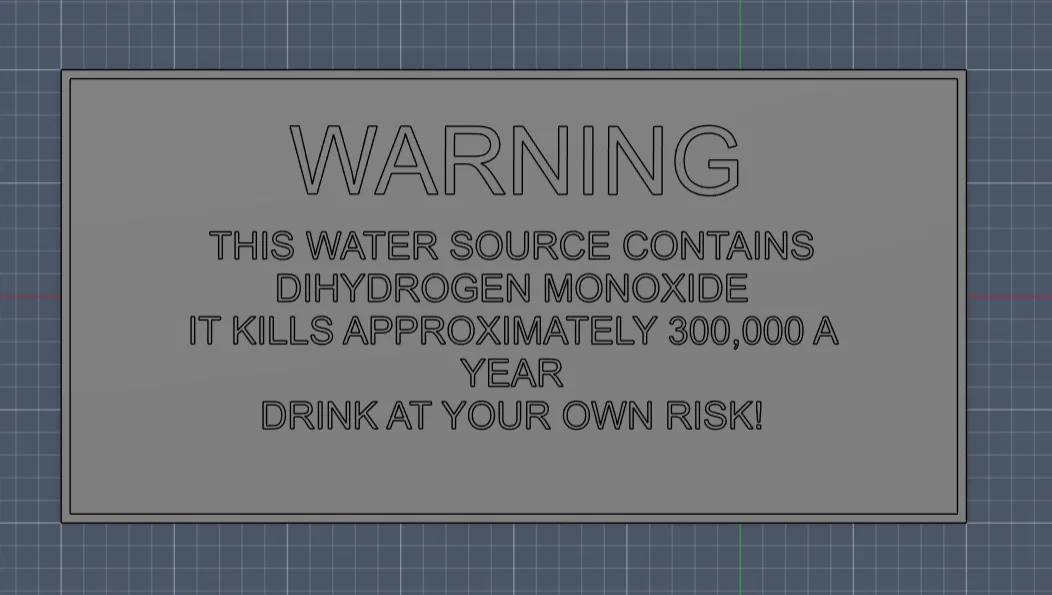 Bảng cảnh báo hài hước Dihydrogen Monoxide 3D - Image 1