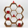 Kệ Trưng Bày Mô Hình Hình Lục Giác (12 Ô) - In 3D Không Cần Support - Thumbnail 1