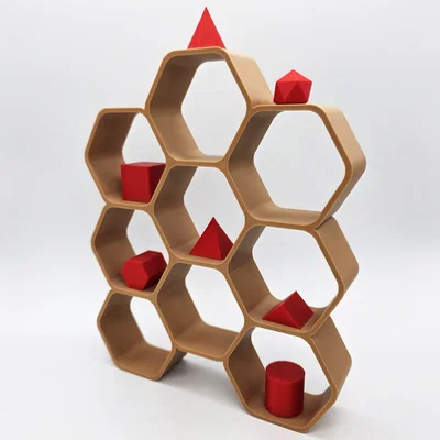 Kệ Trưng Bày Mô Hình Hình Lục Giác (12 Ô) - In 3D Không Cần Support