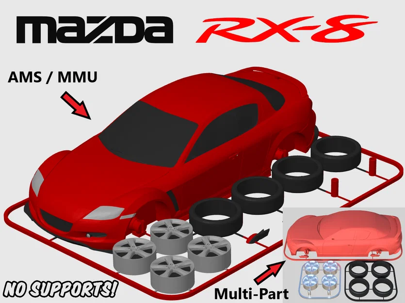 Mô hình Mazda RX-8 Kit Card (tỉ lệ 1:24) - Image 1