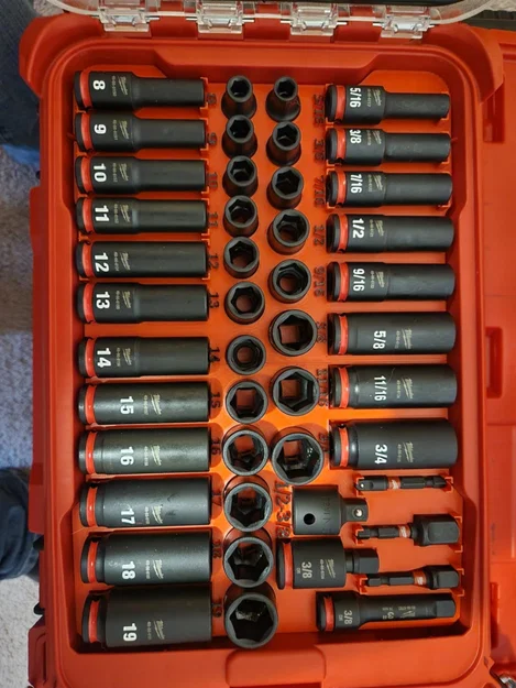 Khay đựng Milwaukee Packout 3/8 Impact 43 món - Image 1