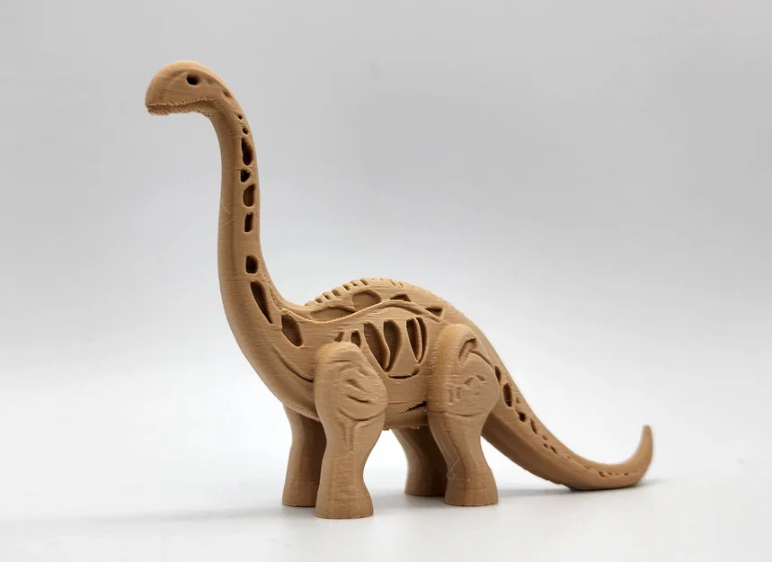 Mô hình khủng long Brachiosaurus phong cách điêu khắc gỗ độc đáo - Image 1