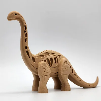 Mô hình khủng long Brachiosaurus phong cách điêu khắc gỗ độc đáo
