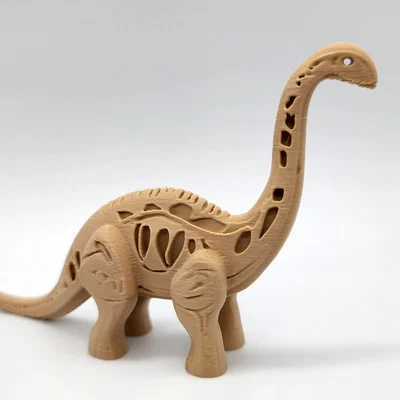 Mô hình khủng long Brachiosaurus phong cách điêu khắc gỗ độc đáo