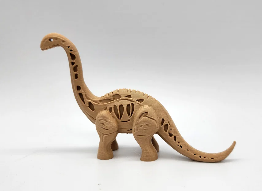 Mô hình khủng long Brachiosaurus phong cách điêu khắc gỗ độc đáo - Image 3