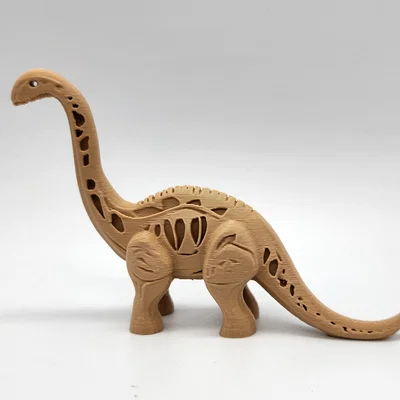 Mô hình khủng long Brachiosaurus phong cách điêu khắc gỗ độc đáo
