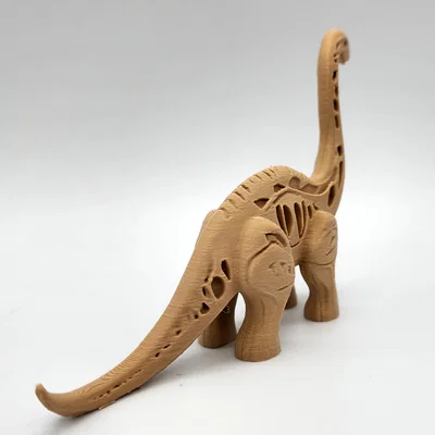 Mô hình khủng long Brachiosaurus phong cách điêu khắc gỗ độc đáo