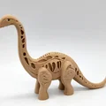 Mô hình khủng long Brachiosaurus phong cách điêu khắc gỗ độc đáo - Thumbnail 5