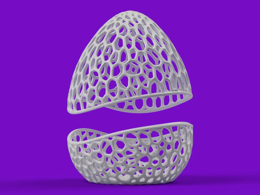 Giỏ Đựng Đồ Hình Trứng Họa Tiết Voronoi - File In 3D Độc Đáo - Image 1
