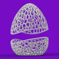 Giỏ Đựng Đồ Hình Trứng Họa Tiết Voronoi - File In 3D Độc Đáo - Thumbnail 1