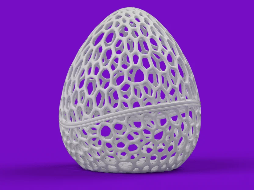 Giỏ Đựng Đồ Hình Trứng Họa Tiết Voronoi - File In 3D Độc Đáo - Image 2