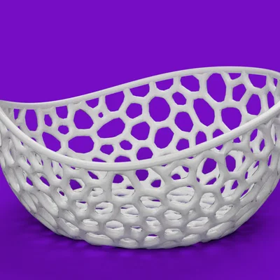 Giỏ Đựng Đồ Hình Trứng Họa Tiết Voronoi - File In 3D Độc Đáo