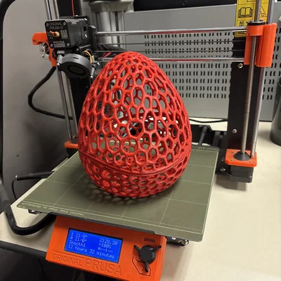 Giỏ Đựng Đồ Hình Trứng Họa Tiết Voronoi - File In 3D Độc Đáo